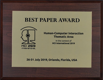 Human-Computer Interaction Best Paper Award. Details in text following the image.